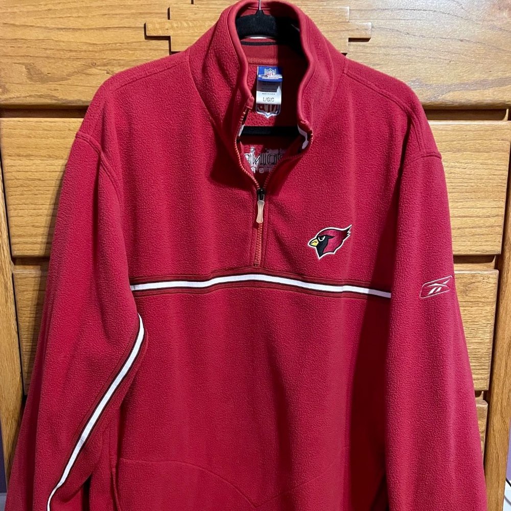Mens Quarter Zip Reebok Arizona Cardinals Fleece Pullover Jacket (L)